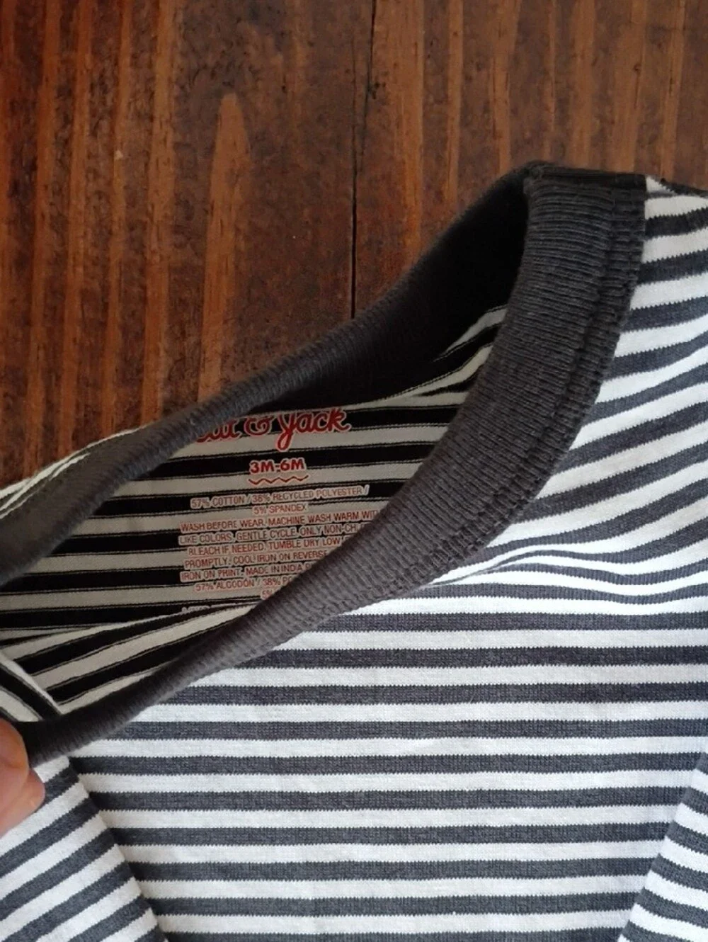 Cat & Jack Black and White Striped Long-Sleeve Bodysuit